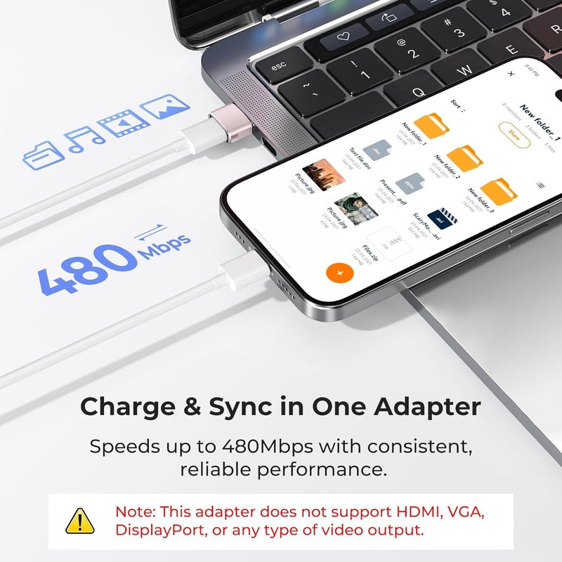 rts 2 Pack USB to USB C Adapter for iPhone 17/16/15/14/13/12/11 Pro Max Air, USBC Female to USB A Male, Type C Converter for Apple Watch Ultra iWatch S11 SE, AirPods Pro 3,iPad mini, Samsung S25 S24 - Image 4