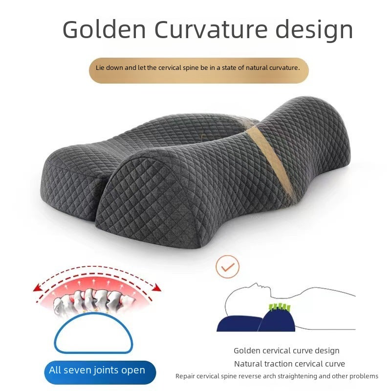 Traction Cervical Pillow Slow Rebound Memory Pillow Rich Bag Helps Sleep Cervical Reverse Traction Neck Protection Pillow Memory Foam(Pink, 52*35*11cm) - Image 3