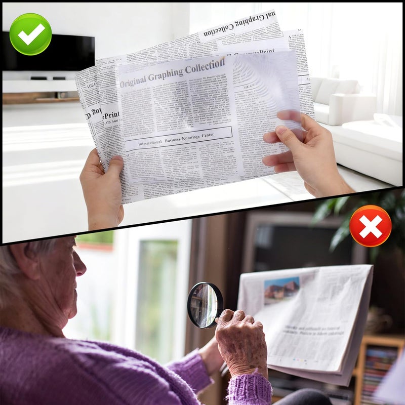 DOITOOL 3X Magnifying Sheets Fresnel Lens, 11.7 x 8.2 Inch Magnifying Page for Reading, Page Magnifier Flat Plastic Magnifier Sheet for Elderly Seniors Reading Small Prints People with Low Vision - Image 2