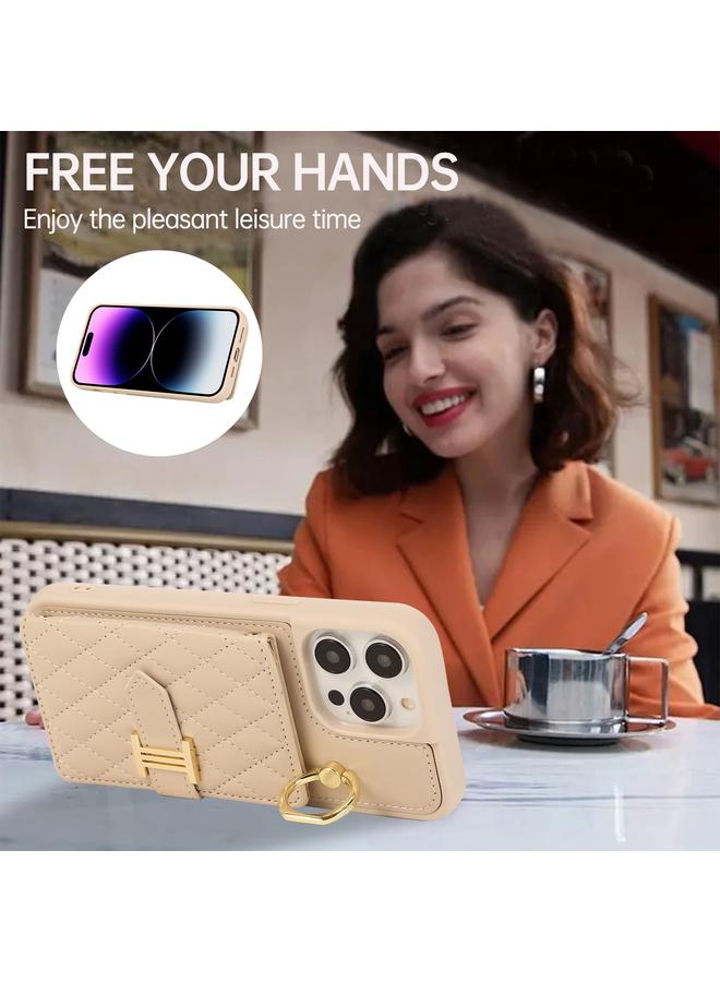 Zaboon Case For iPhone 12 Pro Horizontal Card Bag Ring Holder Phone Case with Dual Lanyard - Image 5