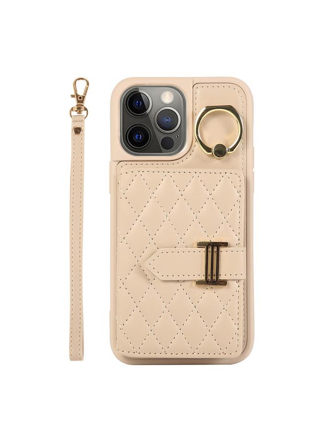 Zaboon Case For iPhone 12 Pro Horizontal Card Bag Ring Holder Phone Case with Dual Lanyard - Image 1