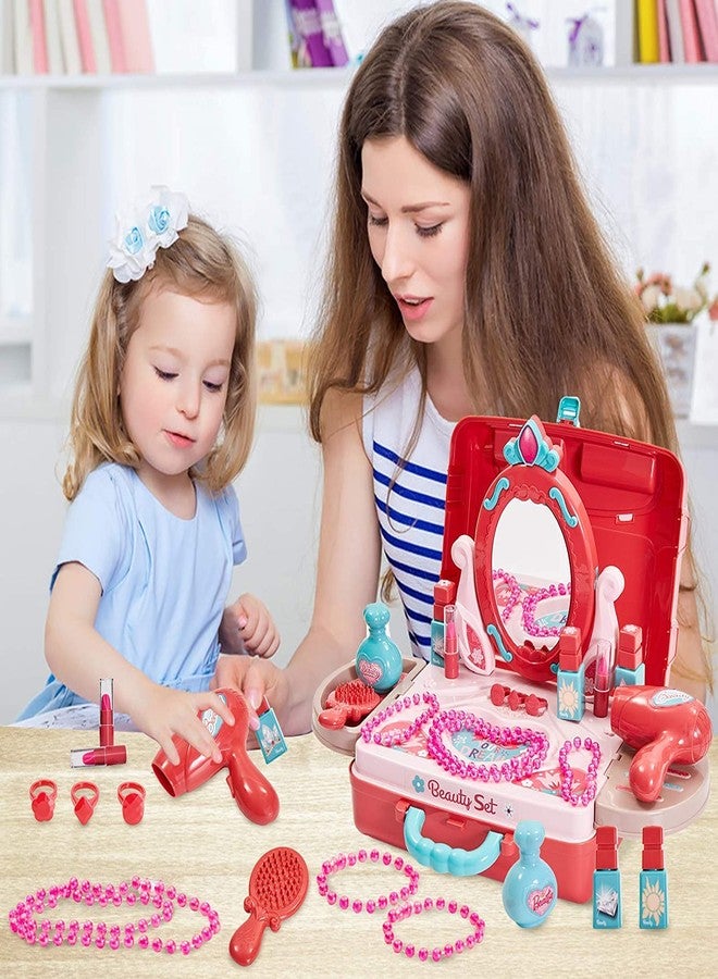 MANVI Beauty Set for Kids, Beauty Set with Suitcase for Girls, Kids Makeup Set, Beauty Play Set for Kids, Make-up Set for Kids, Portable Beauty Set for Kids (3 in 1 Beauty Suitcase) - Image 3