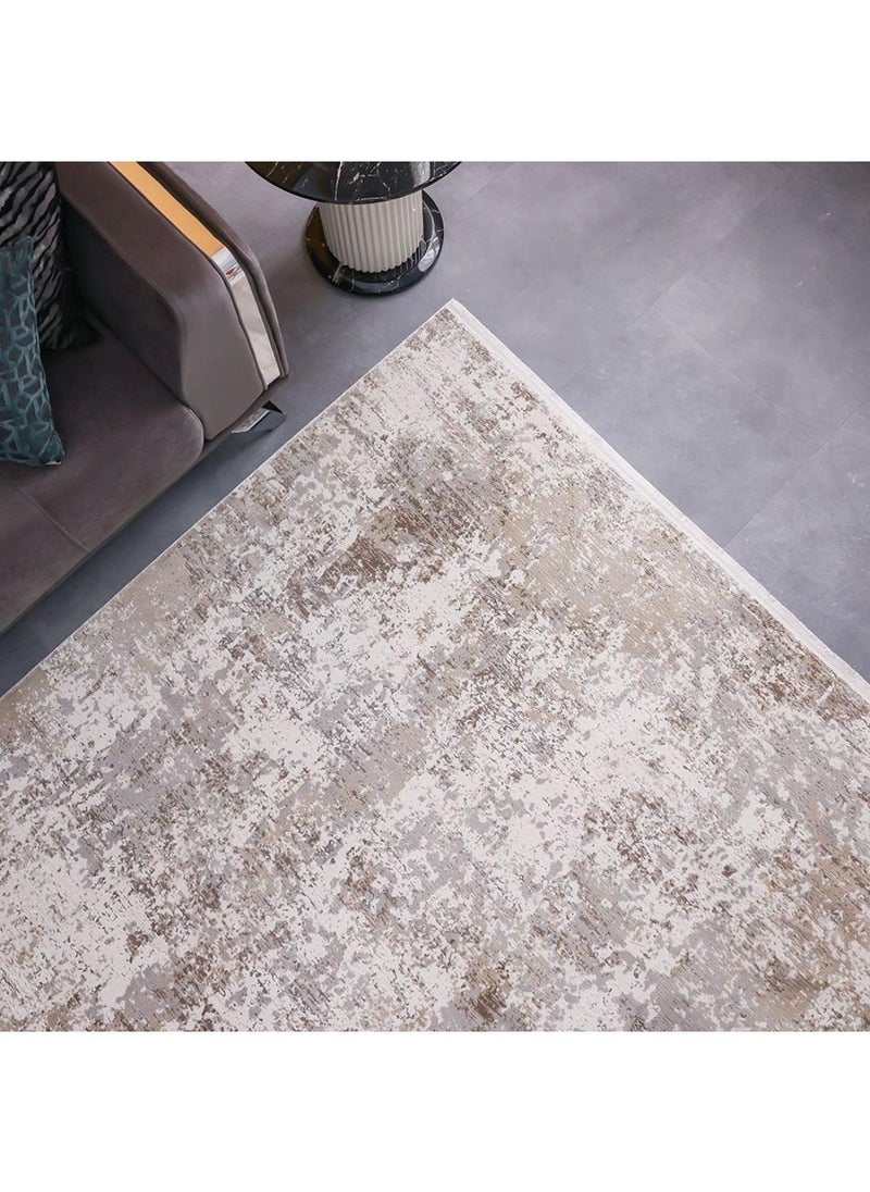 DANUBE HOME Luxura Artsilk Modern Contemporary Rug  Acrylic Area Rug L180xW120cm-Beige Grey 231300472029  - Image 1