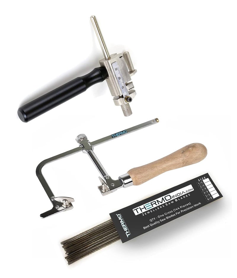 Thermo 75mm Adjustable Handsaw with Blades and Tube Cutting Jig (Hand Saw with Blades + Tube Cutting Jig) - Black - Made in Bharat - Image 1