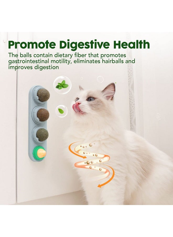 Potaroma Potaroma 4 Catnip Silvervine Ball Toys, Extra Cat Energy Ball, Edible Cats Lick Kitten Chew, Teeth Cleaning Dental Wall Treats, Concentrated Flavor for All Breeds  - Image 4