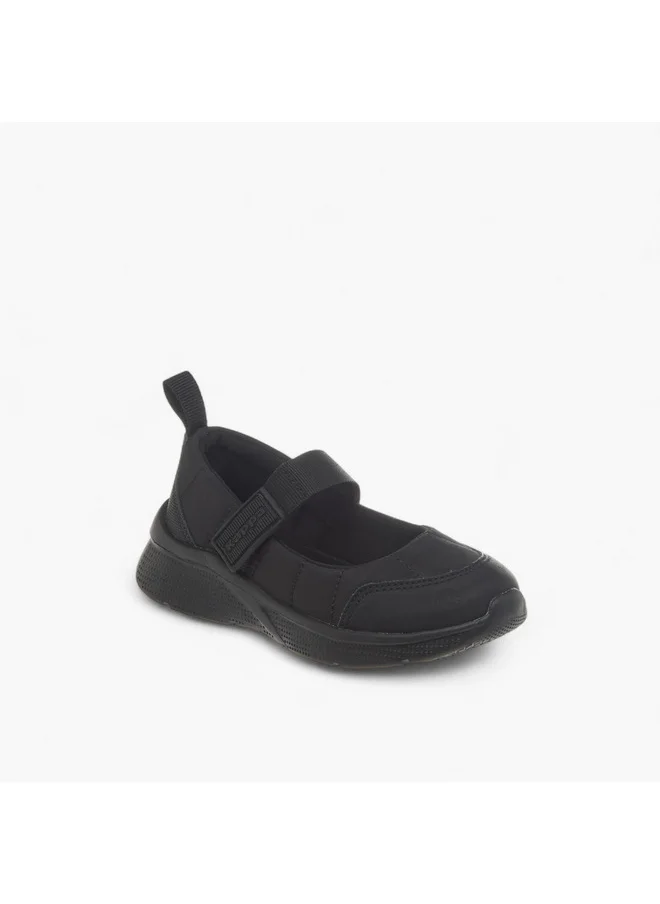 كابا Girls' Pull Tab Detail School Shoes with Hook and Loop Closure