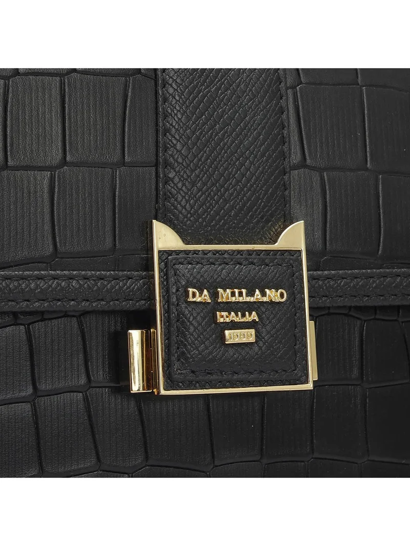 Da Milano  Da Milano Genuine Leather Black Sling Bag for Women | Best Price UAE