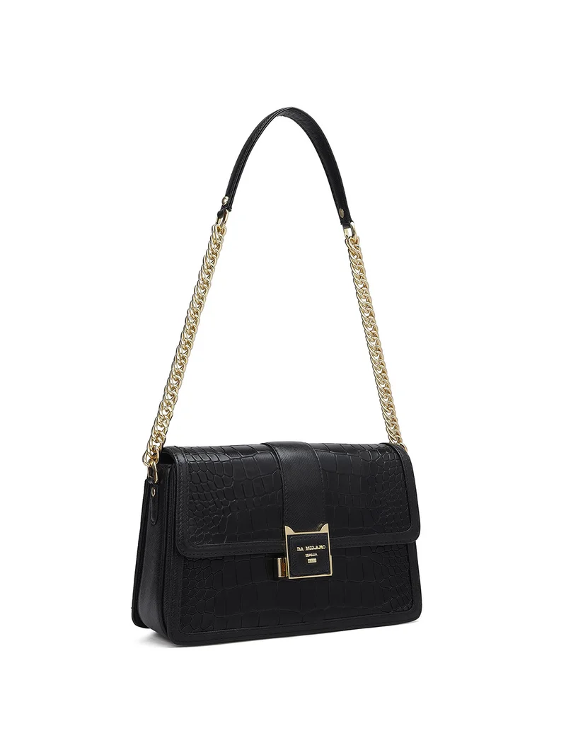 Da Milano  Da Milano Genuine Leather Black Sling Bag for Women | Best Price UAE
