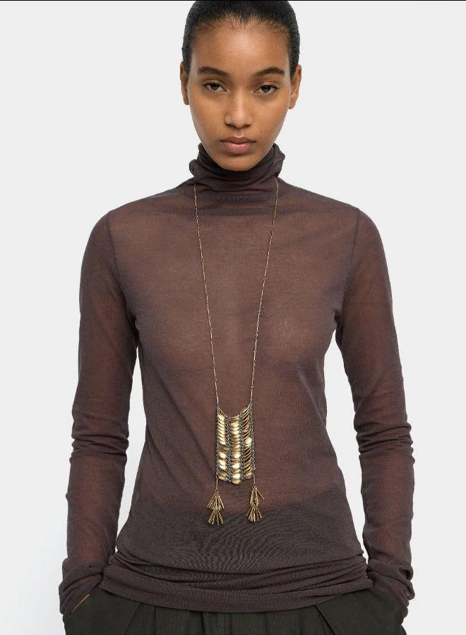 بارفوا عقد مع قلادة جيب ثنائية اللون