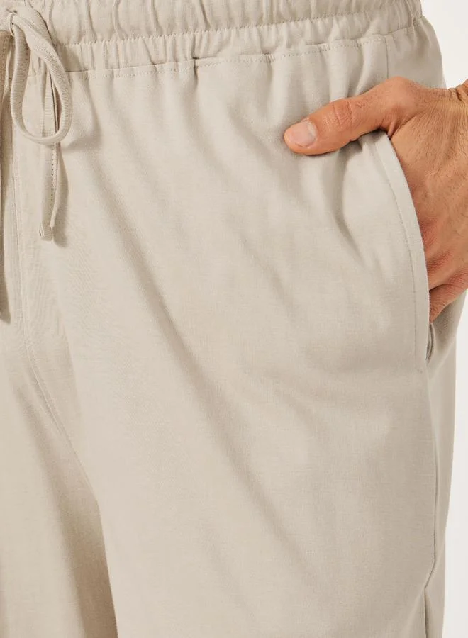 Styli Solid Wide Leg Pyjama with Drawstring Waistband