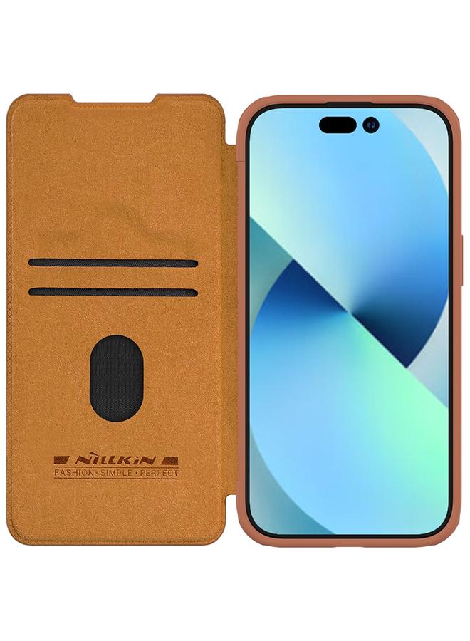 Nillkin Case For iPhone 15 QIN Series Pro Sliding Camera Cover Design Leather Phone Case - Image 2