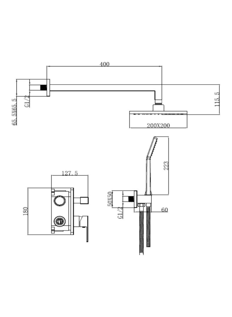 DANUBE HOME Milano Mac 2-Way Concealed Bath Shower Mixer – Modern Wall-Mounted Bathroom Faucet with Durable Brass Construction, Sleek Concealed Design for Stylish Bathrooms - Image 2