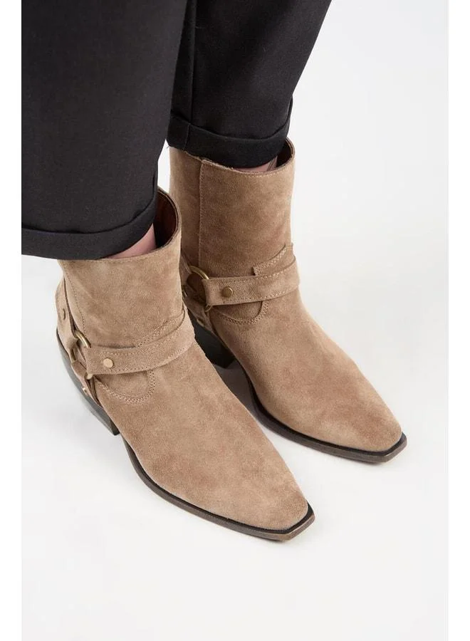 Manijero  (Neus) Women's Genuine Leather Buckle-strap Cowboy Special Distressed Ochre Leather Boot. for Women | Best Price UAE