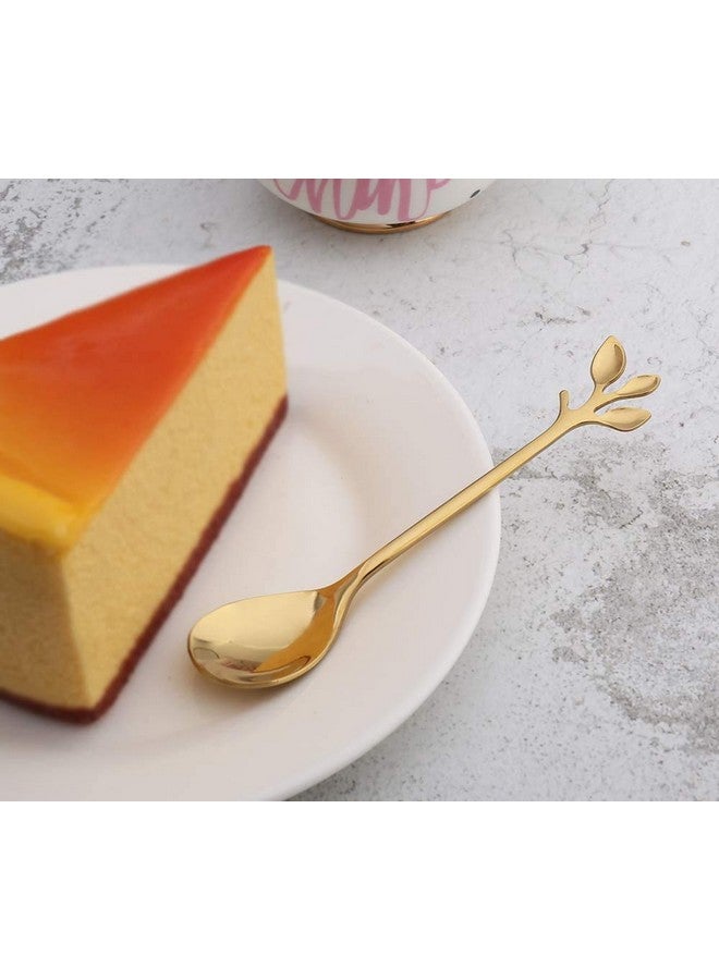 Home-Cloud Home cloud Golden Spoon Set/Coffee Spoon/Dessert Spoon/Cutlery Kitchen Tableware 4.7 Inches Stainless Steel, (HC_Spoon_Gold_1) - Image 4