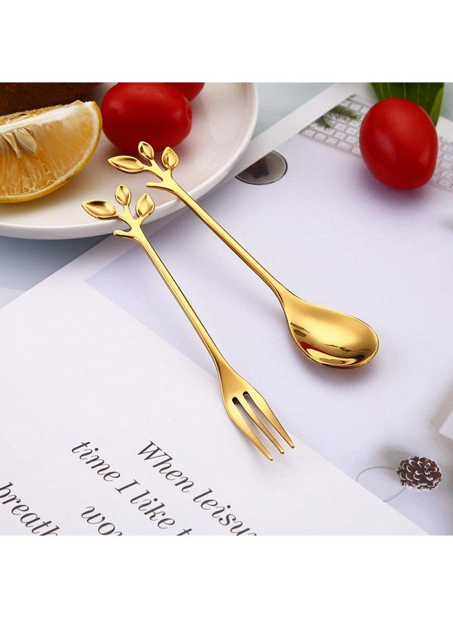 Home-Cloud Home cloud Golden Spoon Set/Coffee Spoon/Dessert Spoon/Cutlery Kitchen Tableware 4.7 Inches Stainless Steel, (HC_Spoon_Gold_1) - Image 1