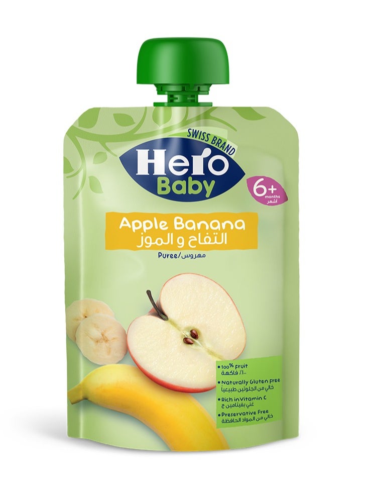Hero Baby Pouch Apple & Banana 100 grams 