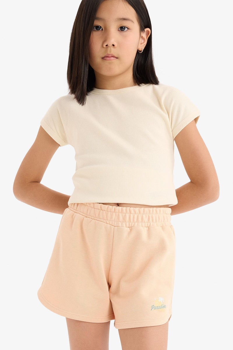 DeFacto Pink Girl Girl Elastic Waist Printed Shorts Casual - Image 3