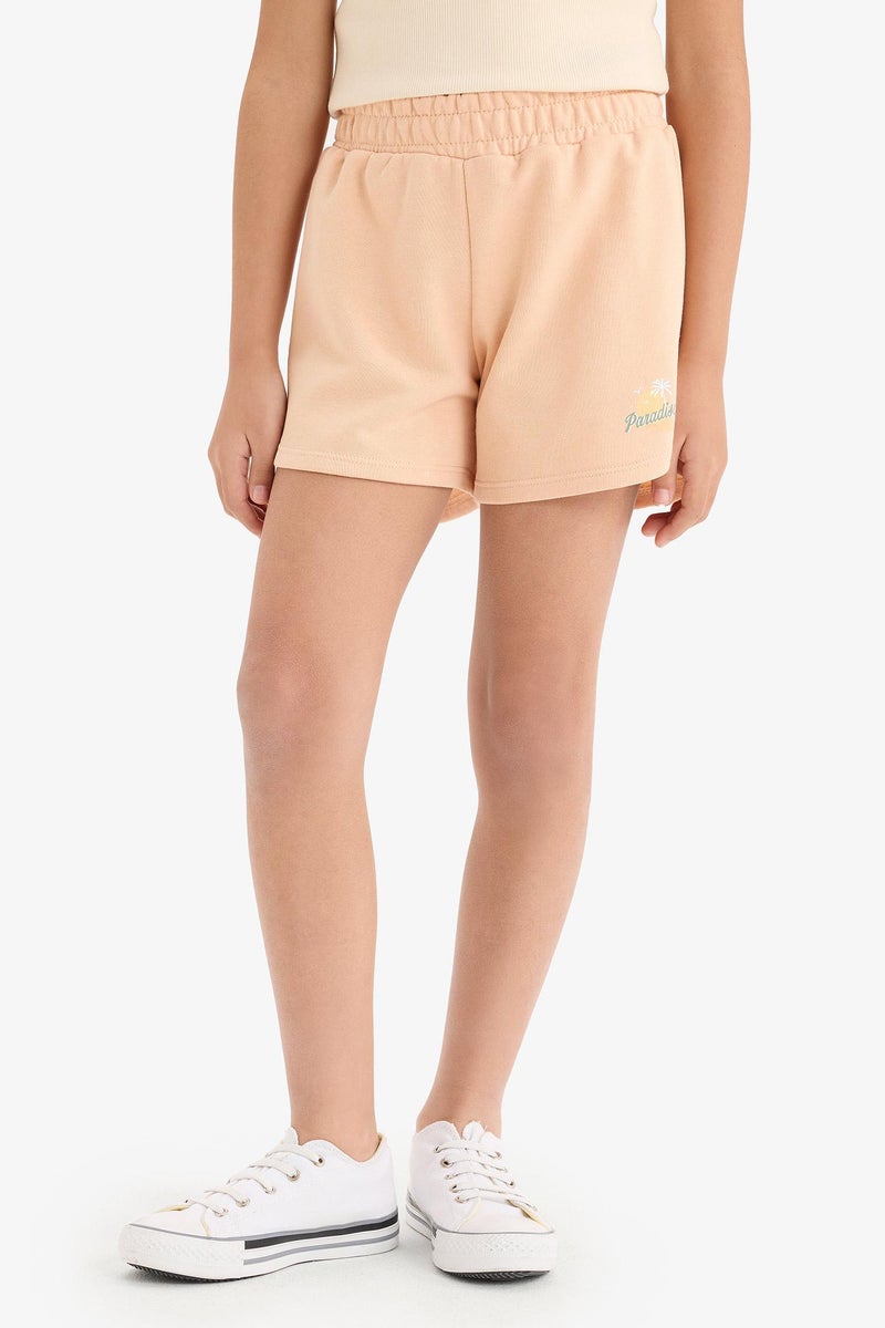 DeFacto Pink Girl Girl Elastic Waist Printed Shorts Casual - Image 4