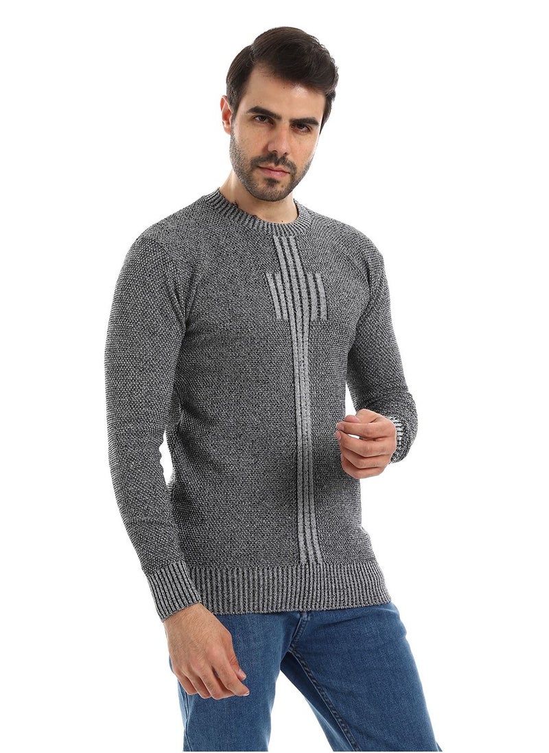 Caesar - Wool Mens Pullover With Multi Design - Image 1