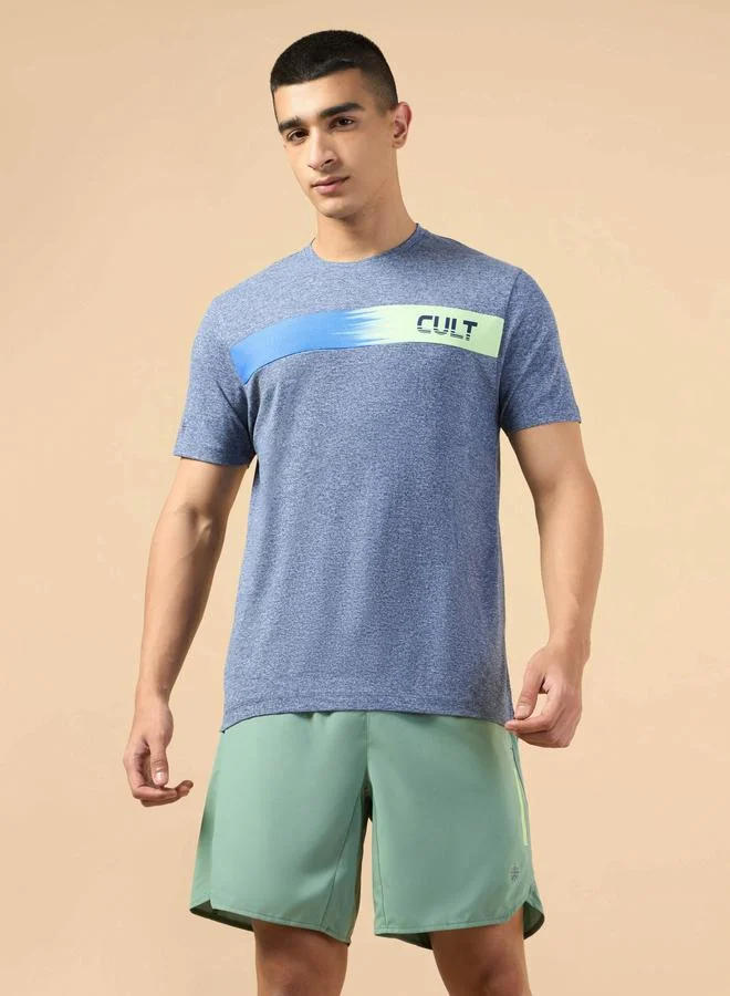 Cult Men Navy Blue Graphic Print COMFORtech T-Shirt