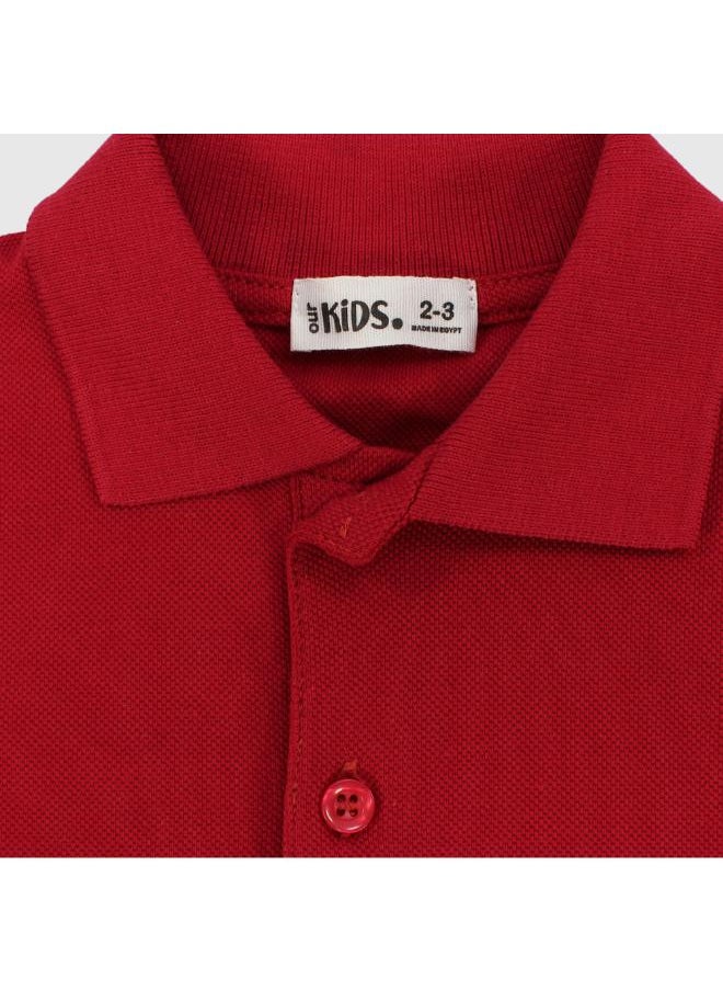 Our kids - Red Short-Sleeved Polo Shirt - Image 1