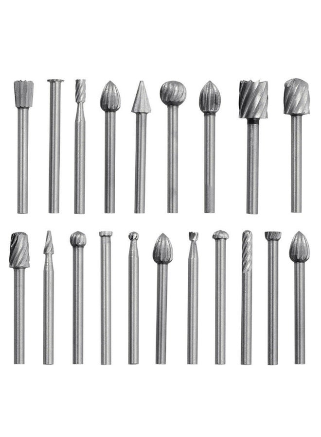 NIBEMINENT 20-Piece Carbide Burr Power Drill Bit Set Silver  - Image 1