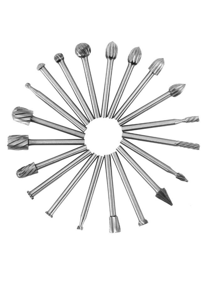 NIBEMINENT 20-Piece Carbide Burr Power Drill Bit Set Silver  - Image 2
