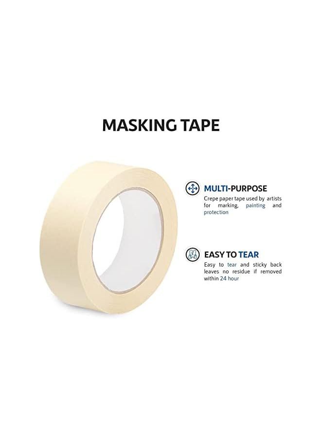 promass Tape 2" x 20 Yards | Strong Adhesive Tape for Painting, Decorating, DIY Home, Office, School Stationery, Arts, DIY Crafts etc [6 Roll] - Image 3