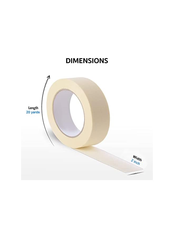 promass Tape 2" x 20 Yards | Strong Adhesive Tape for Painting, Decorating, DIY Home, Office, School Stationery, Arts, DIY Crafts etc [6 Roll] - Image 2