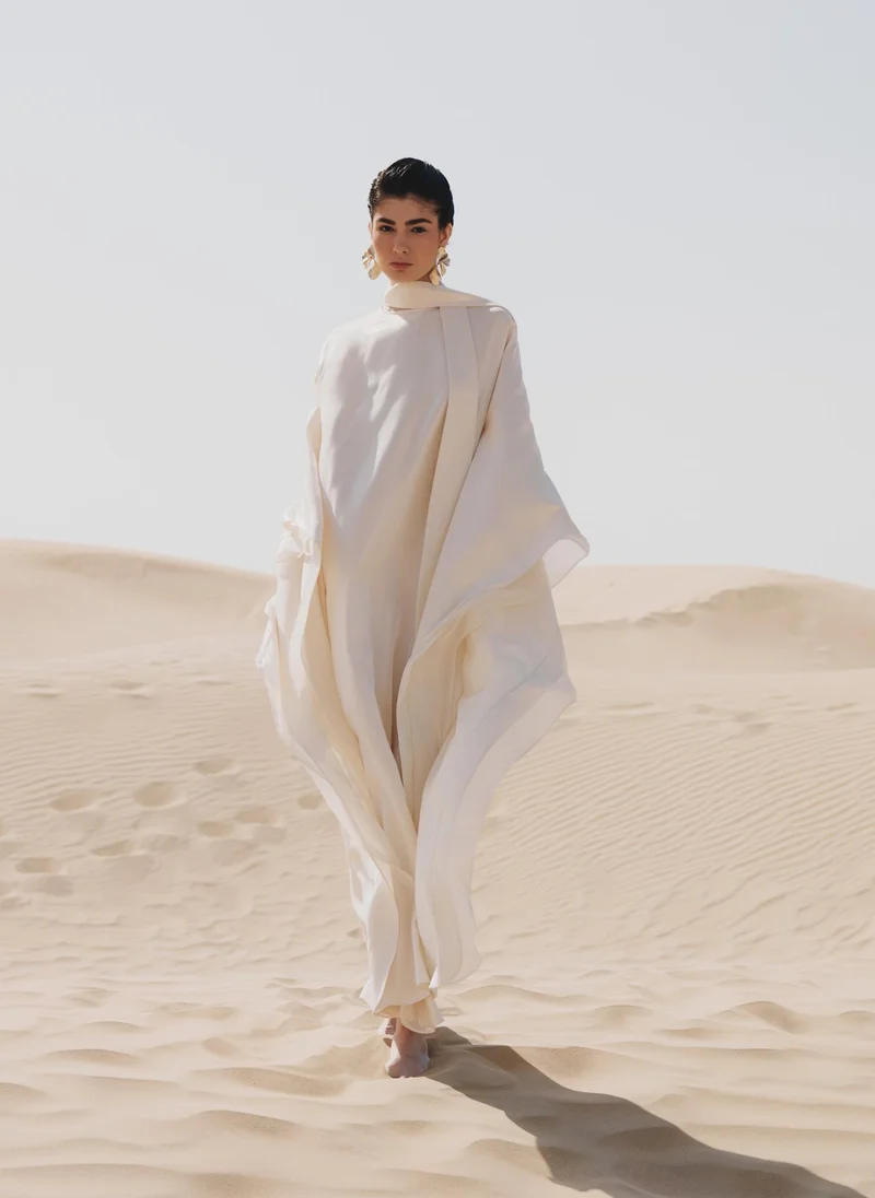 Lichi Viscose maxi dress with matching wide scarf