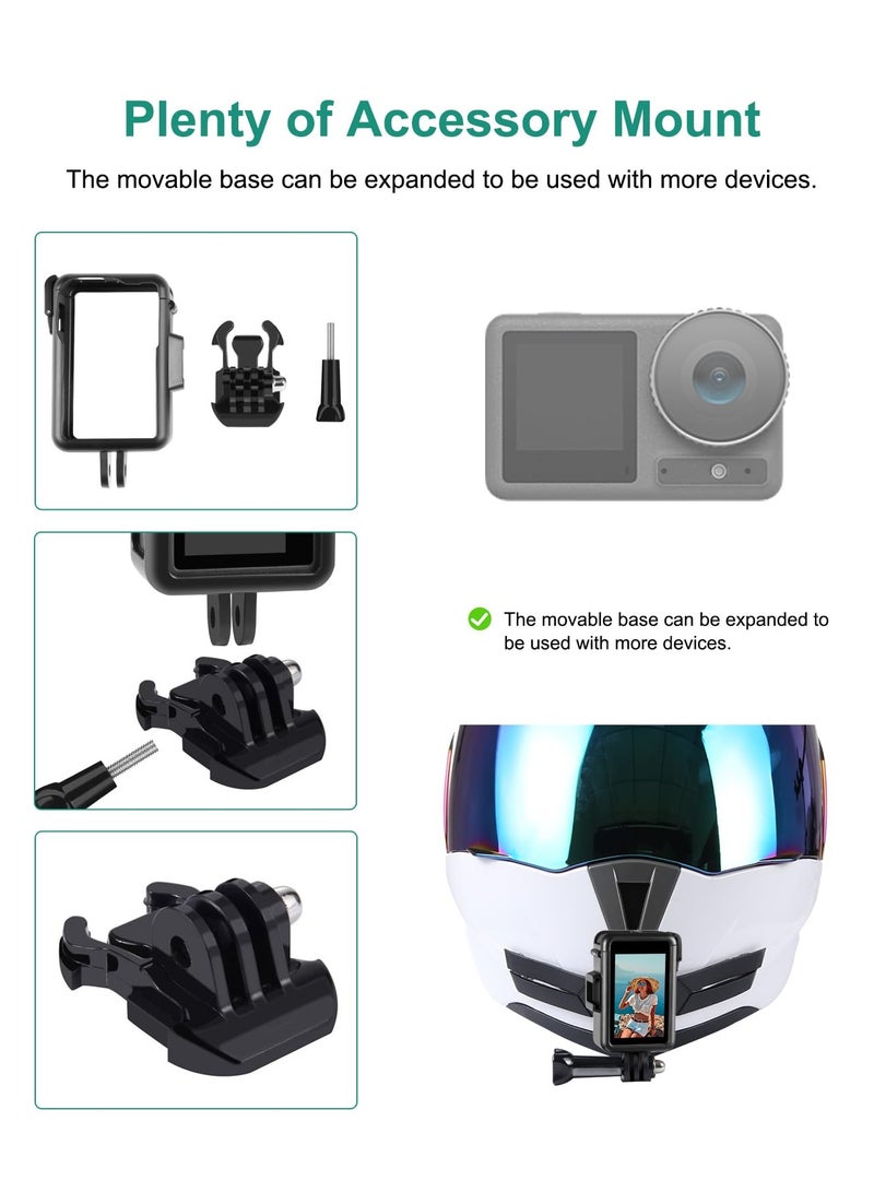 SYOSI Heat Dissipation Bracket Protective Frame for DJI Action 4, for DJI Action 3 Camera Accessories, Vlogging Camera Cage with Movable Base and Short Screw for Video Light Microphone  - Image 4