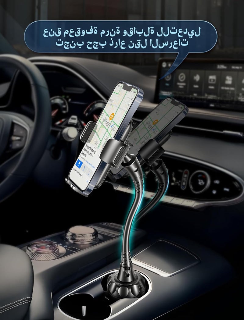 TOPGO [Upgraded] Cup Holder Phone Mount Universal Adjustable Gooseneck Cup Holder Cradle Car Mount for Cell Phone iPhone Xs/XS Max/X/8/7 Plus/Galaxy - Image 2