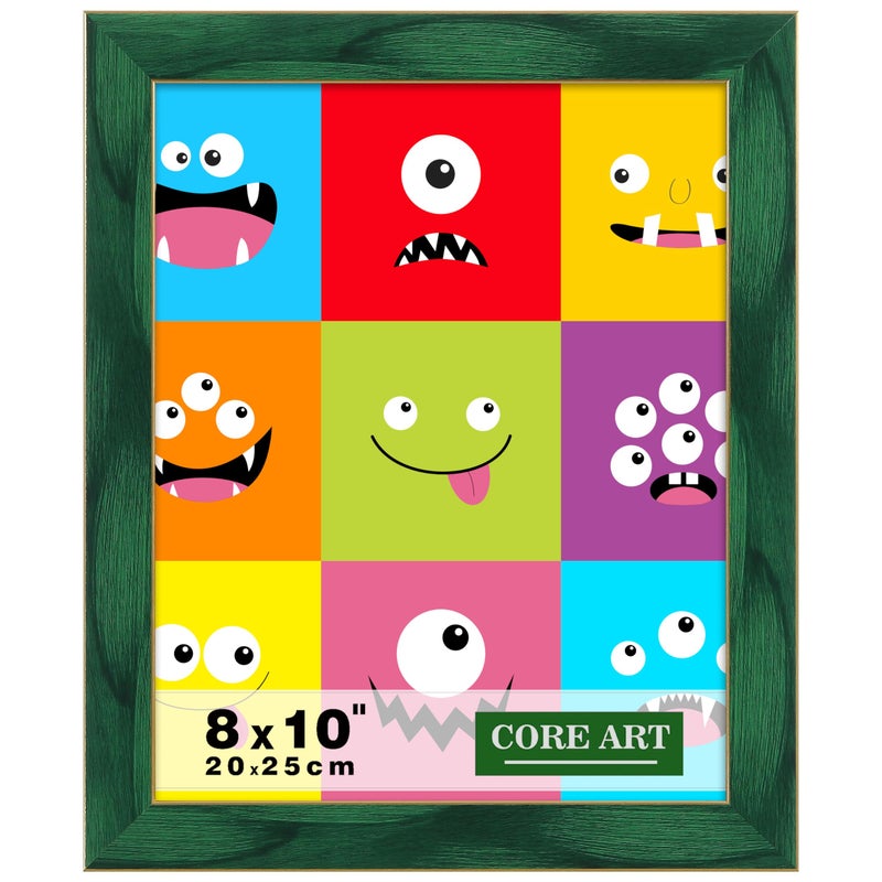 CORE ART 8x10 Picture Frame Green Photo Frame  8 by 10 Colorful Frame with HD Plexiglass  Wall or Tabletop Display - Image 1