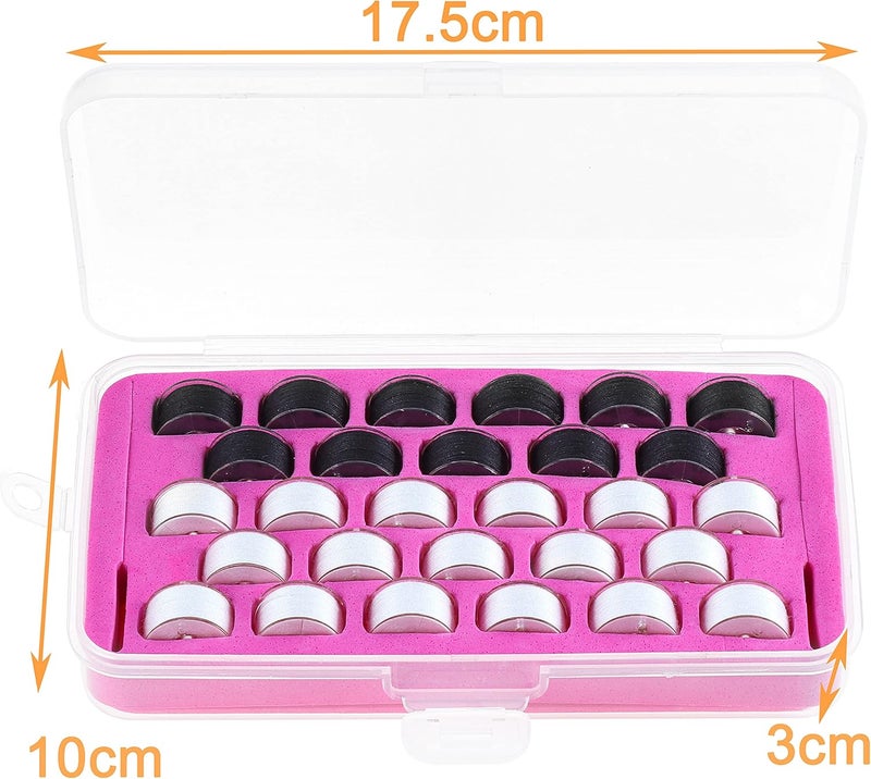 New brothread 28pcs 17White+11Black 60S/2 (90WT) Prewound Bobbin Thread Plastic Size A SA156 for Embroidery and Sewing Machines DIY Embroidery Sewing Thread Cottonized Soft Feel Polyester Thread - Image 2