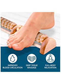 LKTOCAFT Double Compact Wooden Foot Roller for Plantar Fasciitis Relief, Portable Foot Massager, Targets Foot Pain with Reflexology, Travel Size Foot Massager for Plantar Fasciitis  - Image 2