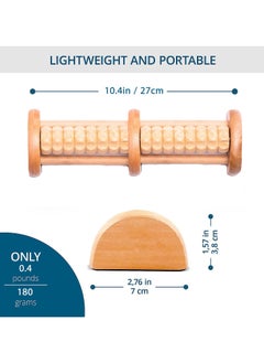 LKTOCAFT Double Compact Wooden Foot Roller for Plantar Fasciitis Relief, Portable Foot Massager, Targets Foot Pain with Reflexology, Travel Size Foot Massager for Plantar Fasciitis  - Image 3