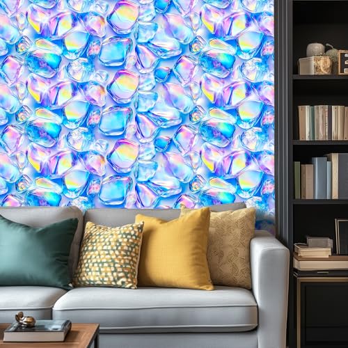 HOMETITUTE Crystal Gem Wallpaper Peel and Stick 157x394 Iridescent Removable Self Adhesive Contact Paper for WallCountertop Shelf Decor - Image 3