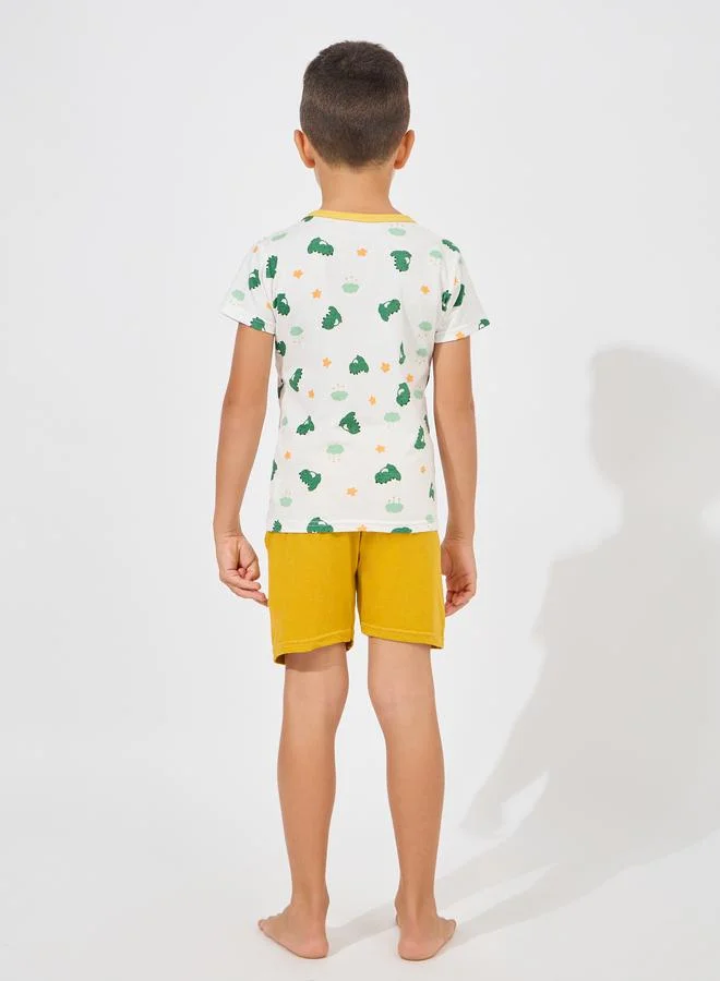 Styli Dinosaur Print T-Shirt & Shorts Set