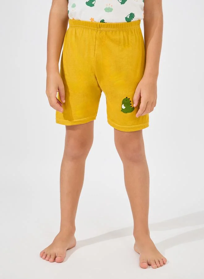 Styli Dinosaur Print T-Shirt & Shorts Set