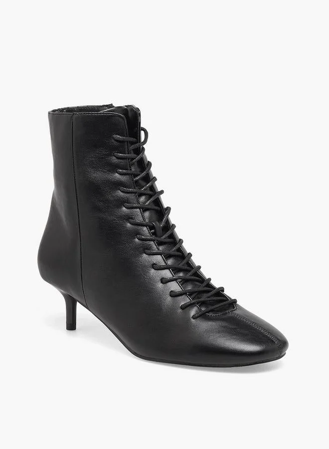 Celeste Women Lace-Up Kitten Heel Ankle Boots