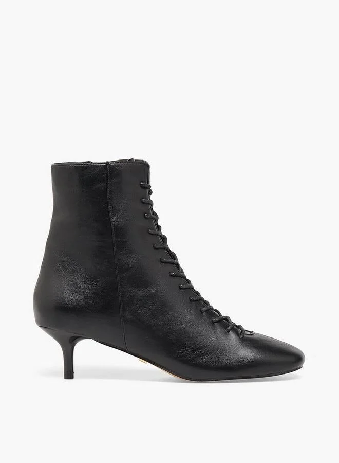 Celeste Women Lace-Up Kitten Heel Ankle Boots