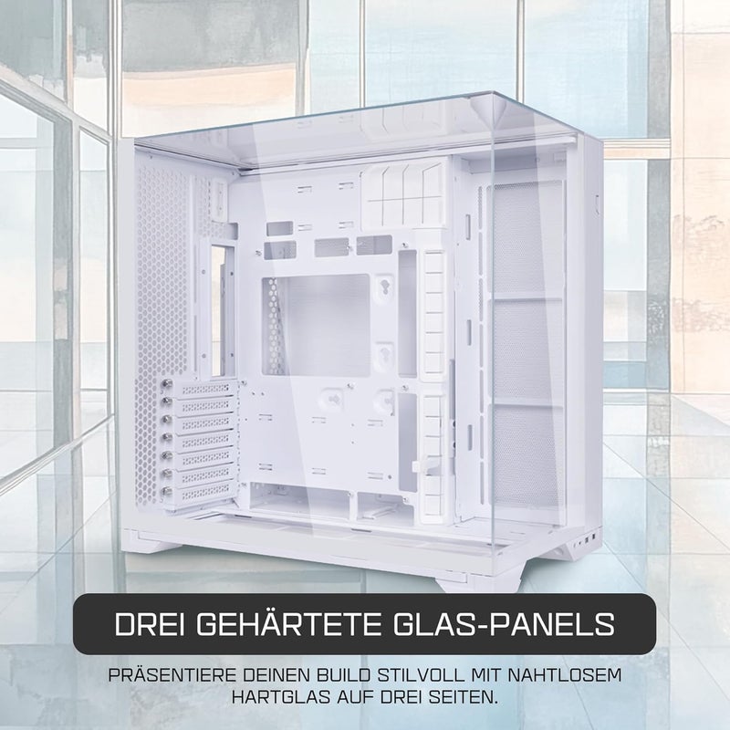 علبة كمبيوتر/خزانة ألعاب Lian Li O11 Vision Compact ATX Mid-Tower - أبيض | ألومنيوم وزجاج مقسى | يدعم E-ATX/Micro/Mini-ITX | حامل مضاد لترهل GPU مثبت مسبقًا - Image 3
