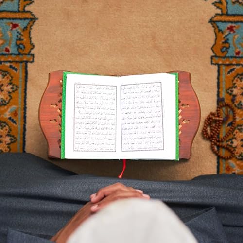 Santarms Wooden Holy Book Stand (Rehal) for Pooja, Reading Geeta, Bible and Quran, Traditional Wooden Book Holder and Stand, Ideal Diwali, Wedding or Bridal Gift Pack of 1_ 12 Inch - Image 3