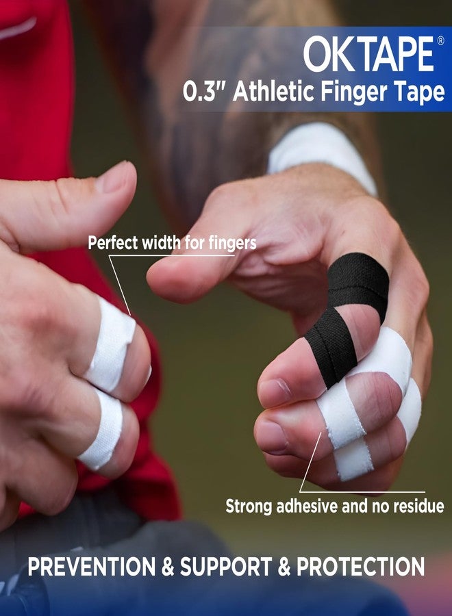 OK TAPE 8 Rolls Athletic Tape, 0.3 Inch Finger Tape for BJJ, Boxing, Climbing, Football, Pro Jiu Jitsu Sports Tape | Add Grip & Protect Fingers and Toes (0.3" x 45 Ft, Black+White) - Image 2