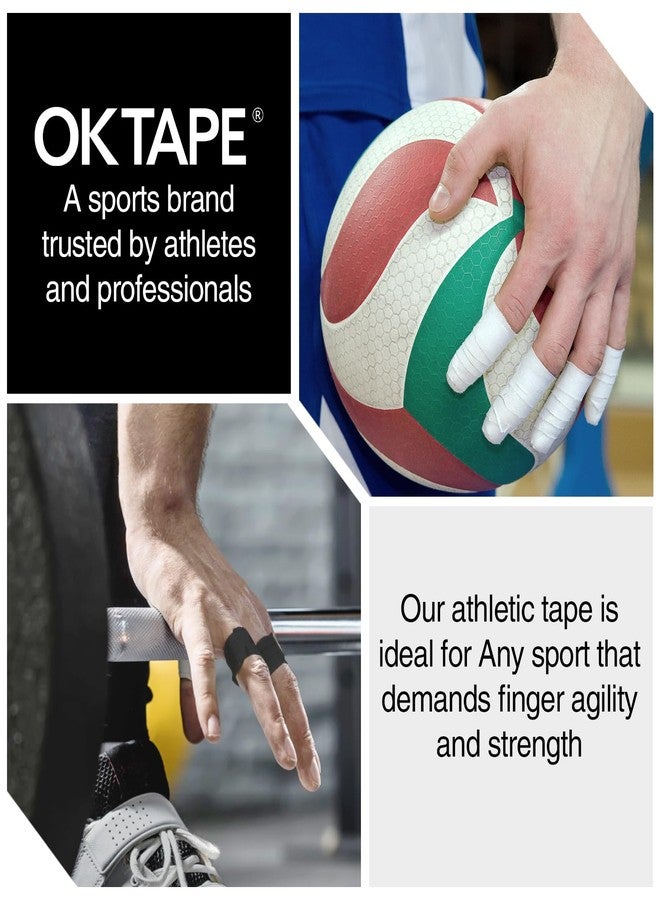 OK TAPE 8 Rolls Athletic Tape, 0.3 Inch Finger Tape for BJJ, Boxing, Climbing, Football, Pro Jiu Jitsu Sports Tape | Add Grip & Protect Fingers and Toes (0.3" x 45 Ft, Black+White) - Image 4