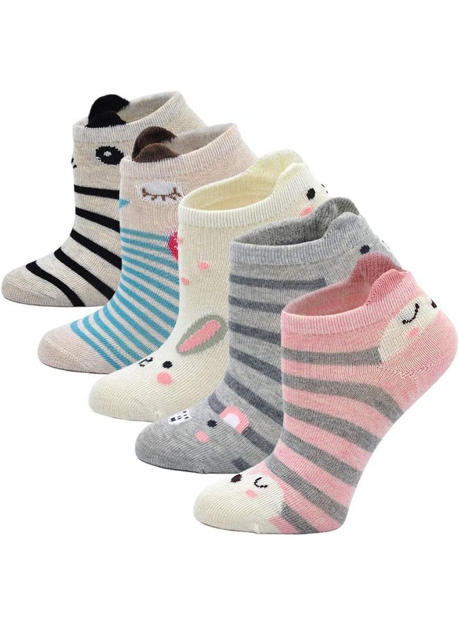 Artfasion Kids Cotton Ankle Animal Socks - Cute Cartoon Crew Socks Soft Funny Childs Socks Breathable Toddler Sock for Boys Girls - Image 1