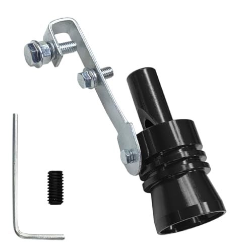 UHANBUT Car Exhaust Whistle Universal Turbo Sound Booster Aluminum Alloy Car Roar Maker Muffler Pipe Whistle Vehicle Blow off valve Tip Simulator Tail Whistler Black XL - Image 1