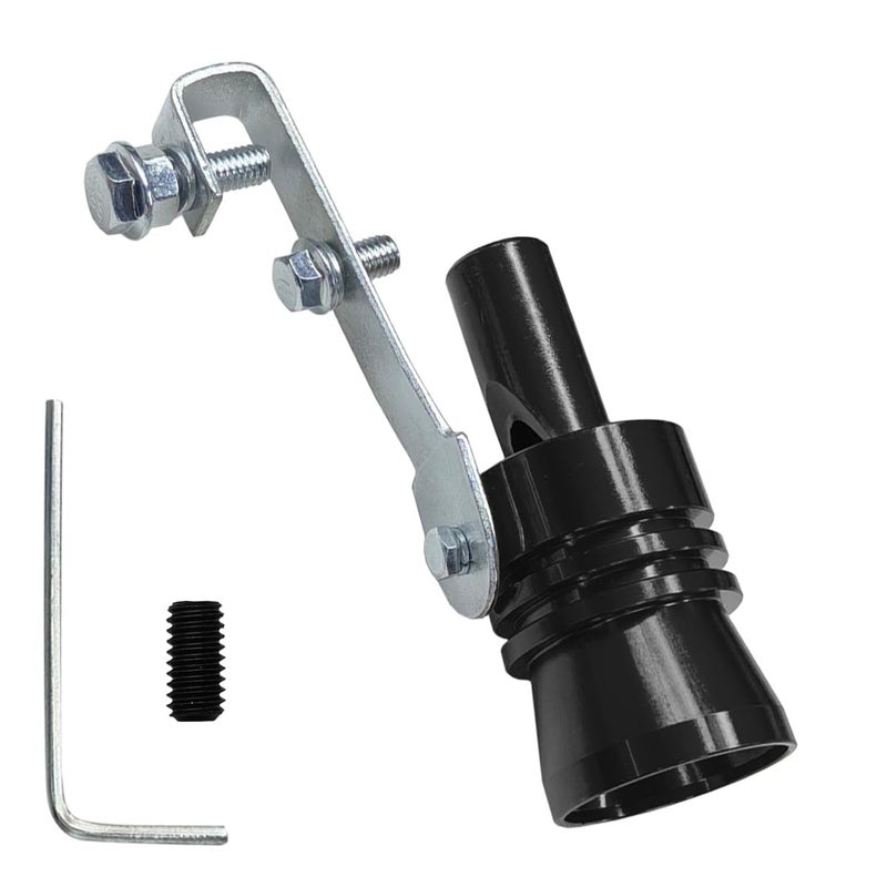 UHANBUT Car Exhaust Whistle Universal Turbo Sound Booster Aluminum Alloy Car Roar Maker Muffler Pipe Whistle Vehicle Blow off valve Tip Simulator Tail Whistler Black XL - Image 3