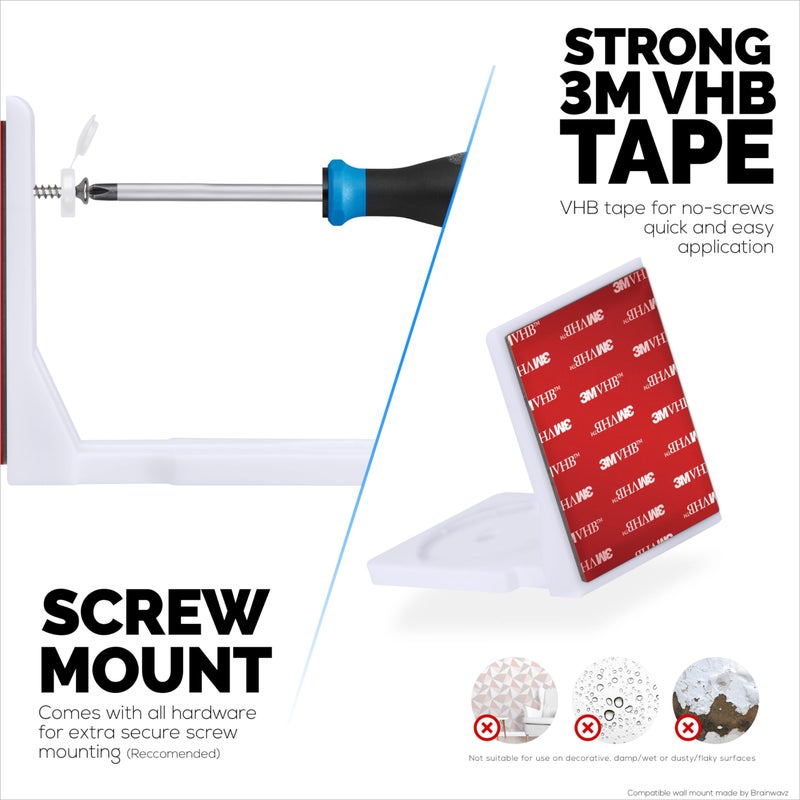 BRAINWAVZ Drill Free Wall Mount for Wyze Pan V3 Camera, Easy to Install, No Mess, Strong VHB Holder with Screw In Option - Image 4