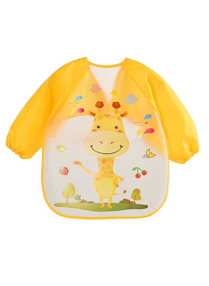 Waterproof Long Sleeve Baby Bibs, PEVA Eat and Play Apron for Toddler Baby 6-36 Months